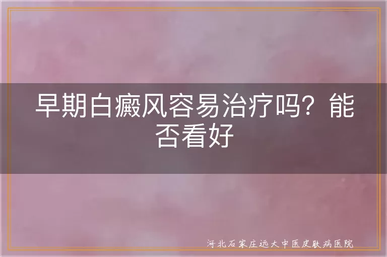 早期白癜风容易治吗,白斑初期能看好吗,早期白癜风能不能恢复